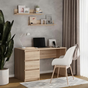 Комп'ютерний стіл на 3 шухляди без ручок FT-224 Left 1200х600х750 мм Дуб Сонома