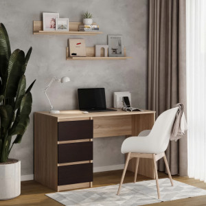 Комп'ютерний стіл на 3 шухляди без ручок FT-224 Left 1200х600х750 мм Дуб Сонома/Венге Магія