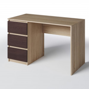 Комп'ютерний стіл на 3 шухляди без ручок FT-224 Left 1200х600х750 мм Дуб Сонома/Венге Магія