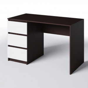 Комп'ютерний стіл на 3 шухляди без ручок FT-224 Left 1200х600х750 мм Венге Магія/Білий