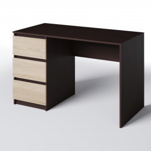 Комп'ютерний стіл на 3 шухляди без ручок FT-224 Left 1200х600х750 мм Венге Магія/Дуб Сонома