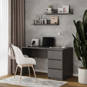 Комп'ютерний стіл на 3 шухляди без ручок FT-224 1200х600х750 мм Антрацит