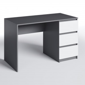 Комп'ютерний стіл на 3 шухляди без ручок FT-224 1200х600х750 мм Антрацит/Білий