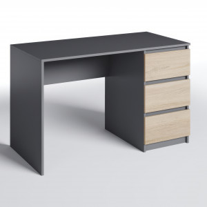 Комп'ютерний стіл на 3 шухляди без ручок FT-224 1200х600х750 мм Антрацит/Дуб Сонома