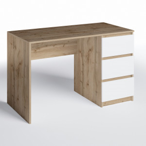 Комп'ютерний стіл на 3 шухляди без ручок FT-224 1200х600х750 мм Дуб Аппалачі/Білий