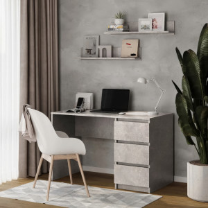 Комп'ютерний стіл на 3 шухляди без ручок FT-224 1200х600х750 мм Бетон