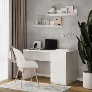 Комп'ютерний стіл на 3 шухляди без ручок FT-224 1200х600х750 мм Білий