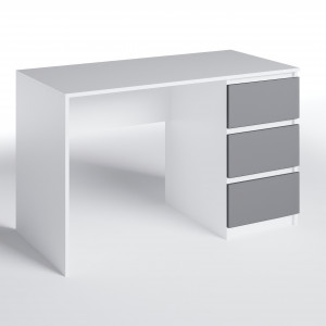 Комп'ютерний стіл на 3 шухляди без ручок FT-224 1200х600х750 мм Білий/Антрацит