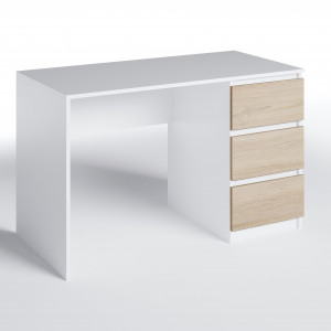 Комп'ютерний стіл на 3 шухляди без ручок FT-224 1200х600х750 мм Білий/Дуб Сонома