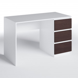 Комп'ютерний стіл на 3 шухляди без ручок FT-224 1200х600х750 мм Білий/Венге Магія