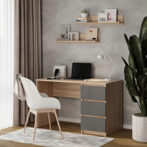 Комп'ютерний стіл на 3 шухляди без ручок FT-224 1200х600х750 мм Дуб Сонома/Антрацит