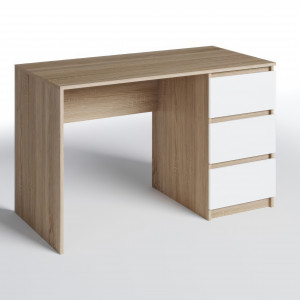 Комп'ютерний стіл на 3 шухляди без ручок FT-224 1200х600х750 мм Дуб Сонома/Білий
