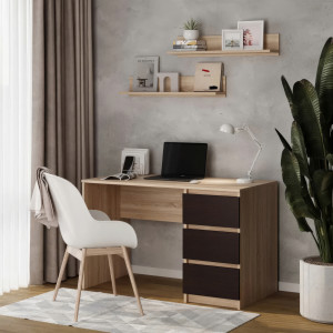 Комп'ютерний стіл на 3 шухляди без ручок FT-224 1200х600х750 мм Дуб Сонома/Венге Магія