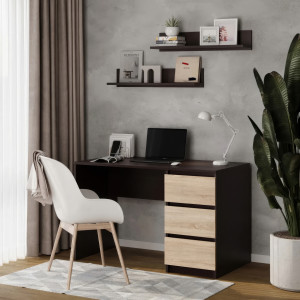 Комп'ютерний стіл на 3 шухляди без ручок FT-224 1200х600х750 мм Венге Магія/Дуб Сонома