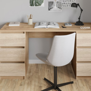 Комп'ютерний стіл на 6 шухляд без ручок FT-228 1580х600х758 мм Дуб Аппалачі/Дуб Сонома