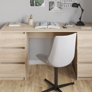 Комп'ютерний стіл на 6 шухляд без ручок FT-228 1580х600х758 мм Дуб Сонома