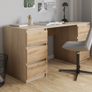 Комп'ютерний стіл на 6 шухляд без ручок FT-228 1580х600х758 мм Дуб Сонома/Дуб Аппалачі