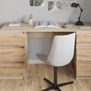 Комп'ютерний стіл на 6 шухляд без ручок FT-228 1580х600х758 мм Дуб Сонома/Дуб Аппалачі