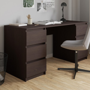 Комп'ютерний стіл на 6 шухляд без ручок FT-228 1580х600х758 мм Венге Магія