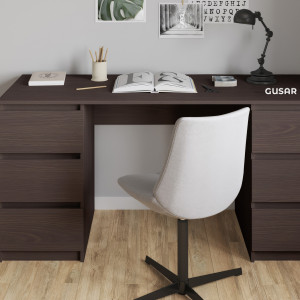 Комп'ютерний стіл на 6 шухляд без ручок FT-228 1580х600х758 мм Венге Магія