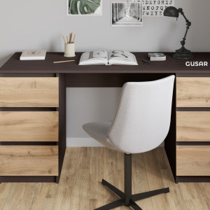 Комп'ютерний стіл на 6 шухляд без ручок FT-228 1580х600х758 мм Венге Магія/Дуб Аппалачі Комп'ютерний стіл на 6 шухляд без ручок FT-228 1580х600х758 мм Венге Магія/Дуб Аппалачі