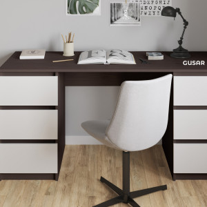 Комп'ютерний стіл на 6 шухляд без ручок FT-228 1580х600х758 мм Венге Магія/Білий