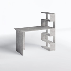 Стіл письмовий з полицями Open shelf 1250х600х750 мм Бетон Стіл письмовий з полицями Open shelf 1250х600х750 мм Бетон