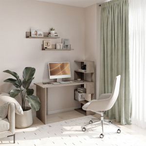 Стіл письмовий з полицями Open shelf 1250х600х750 мм Дуб Шамоні Темний