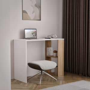 Стіл письмовий з полицями S-10 900х400х750 мм Білий/Дуб Сонома