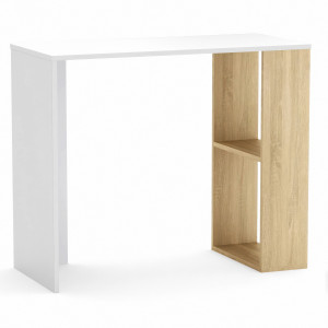 Стіл письмовий з полицями S-10 900х400х750 мм Білий/Дуб Сонома