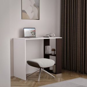 Стіл письмовий з полицями S-10 900х400х750 мм Білий/Венге Магія