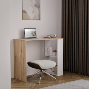 Стіл письмовий з полицями S-10 900х400х750 мм Дуб Сонома/Білий