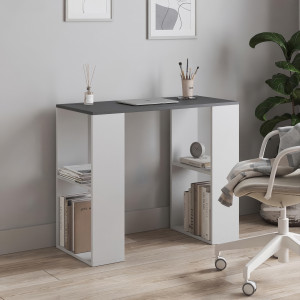 Стіл письмовий з полицями S-11 900х400х750 мм Антрацит/Білий