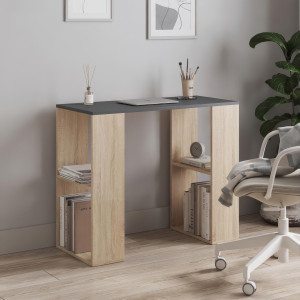 Стіл письмовий з полицями S-11 900х400х750 мм Антрацит/Дуб Сонома