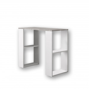 Стіл письмовий з полицями S-11 900х400х750 мм Бетон/Білий