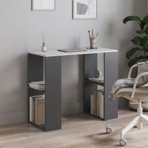 Стіл письмовий з полицями S-11 900х400х750 мм Білий/Антрацит