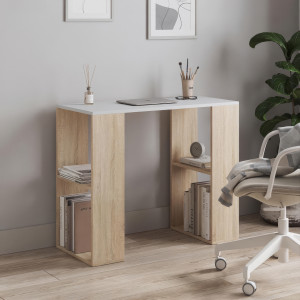 Стіл письмовий з полицями S-11 900х400х750 мм Дуб Сонома/Білий