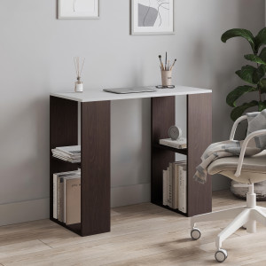 Стіл письмовий з полицями S-11 900х400х750 мм Білий/Венге Магія