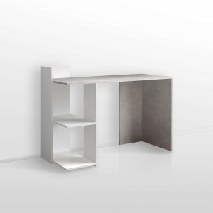 Стіл письмовий з полицями S-12 1200х520х870 мм Бетон/Білий