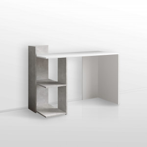 Стіл письмовий з полицями S-12 1200х520х870 мм Білий/Бетон