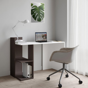 Стіл письмовий з полицями S-12 1200х520х870 мм Білий/Венге Магія