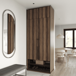 Шафа зі штангою, шухлядами та антресоллю R-0004 1000х570х2500 мм Дуб Кверкус