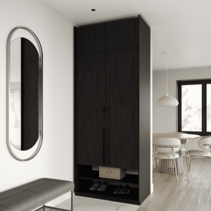 Шафа зі штангою, шухлядами та антресоллю R-0004 1000х570х2500 мм Венге Магія