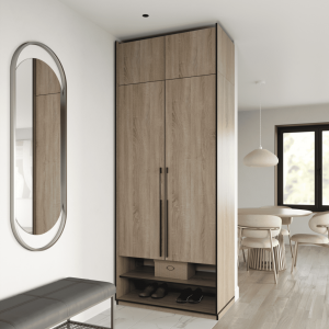 Шафа зі штангою, шухлядами та антресоллю R-0004 1000х570х2500 мм Дуб Сонома