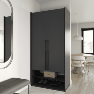 Шафа зі штангою, полицями та шухлядами R-0004 1000х570х2100 мм Антрацит