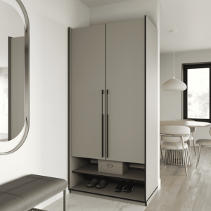 Шафа зі штангою, полицями та шухлядами R-0004 1000х570х2100 мм Кашемір