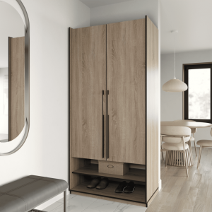 Шафа зі штангою, полицями та шухлядами R-0004 1000х570х2100 мм Дуб Сонома