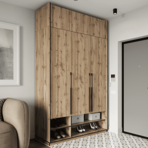 Шафа зі штангою, полицями, шухлядами та антресоллю R-0006 1484х570х2500 мм Дуб Аппалачі