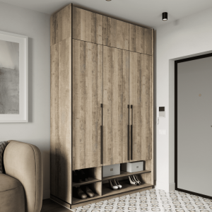 Шафа зі штангою, полицями, шухлядами та антресоллю R-0006 1484х570х2500 мм Дуб Гранж Пісочний