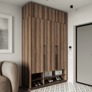 Шафа зі штангою, полицями, шухлядами та антресоллю R-0006 1484х570х2500 мм Дуб Кверкус